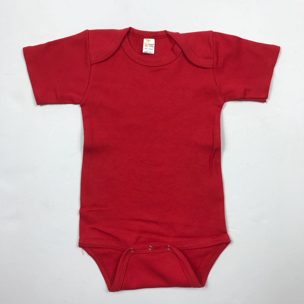 Blank Red Onesie Laughing Giraffe Sz 12-18 Months